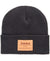 Timberland Men's Cuff Beanie with Leather Logo Patch, Dark Grey, One Size - SoldSneaker