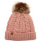 Timberland Women`s Cable Knit Cuff Pom Beanie (Cameo Rose(T101128C-622), One Size) - SoldSneaker